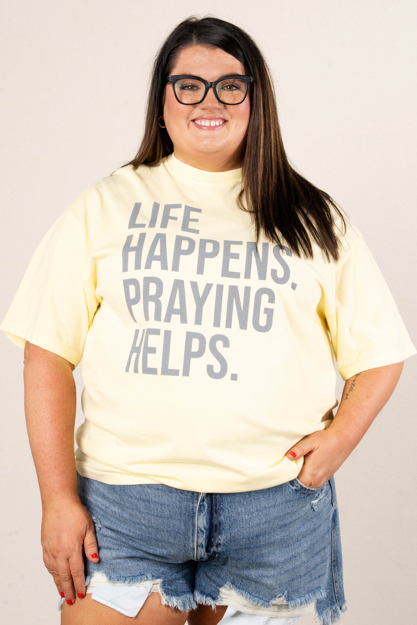 Life Happens Praying Helps Graphic Tee