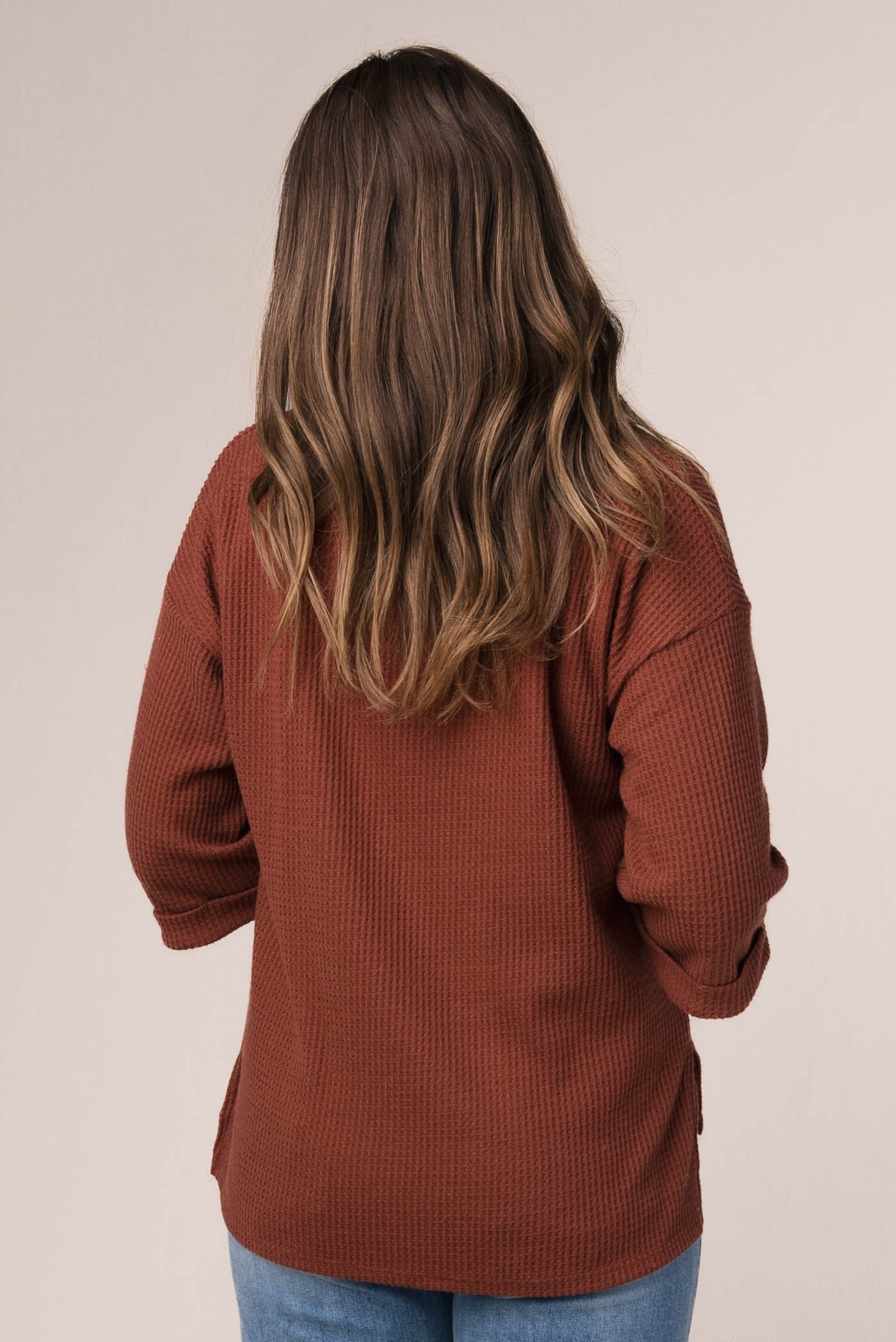 Waffle Knit Henley Top *Final Sale*