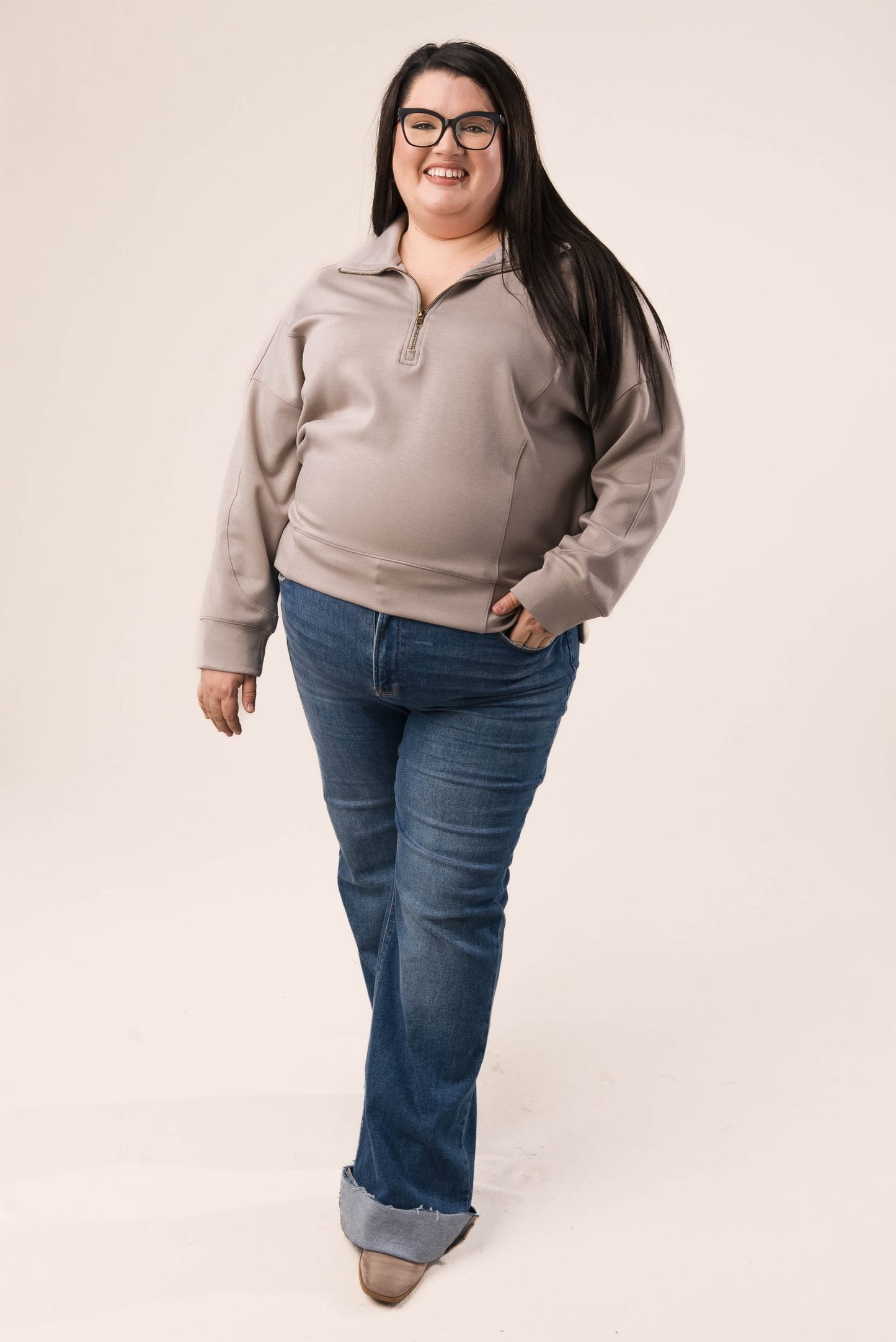 Seamed Half Zip Pullover *Final Sale*