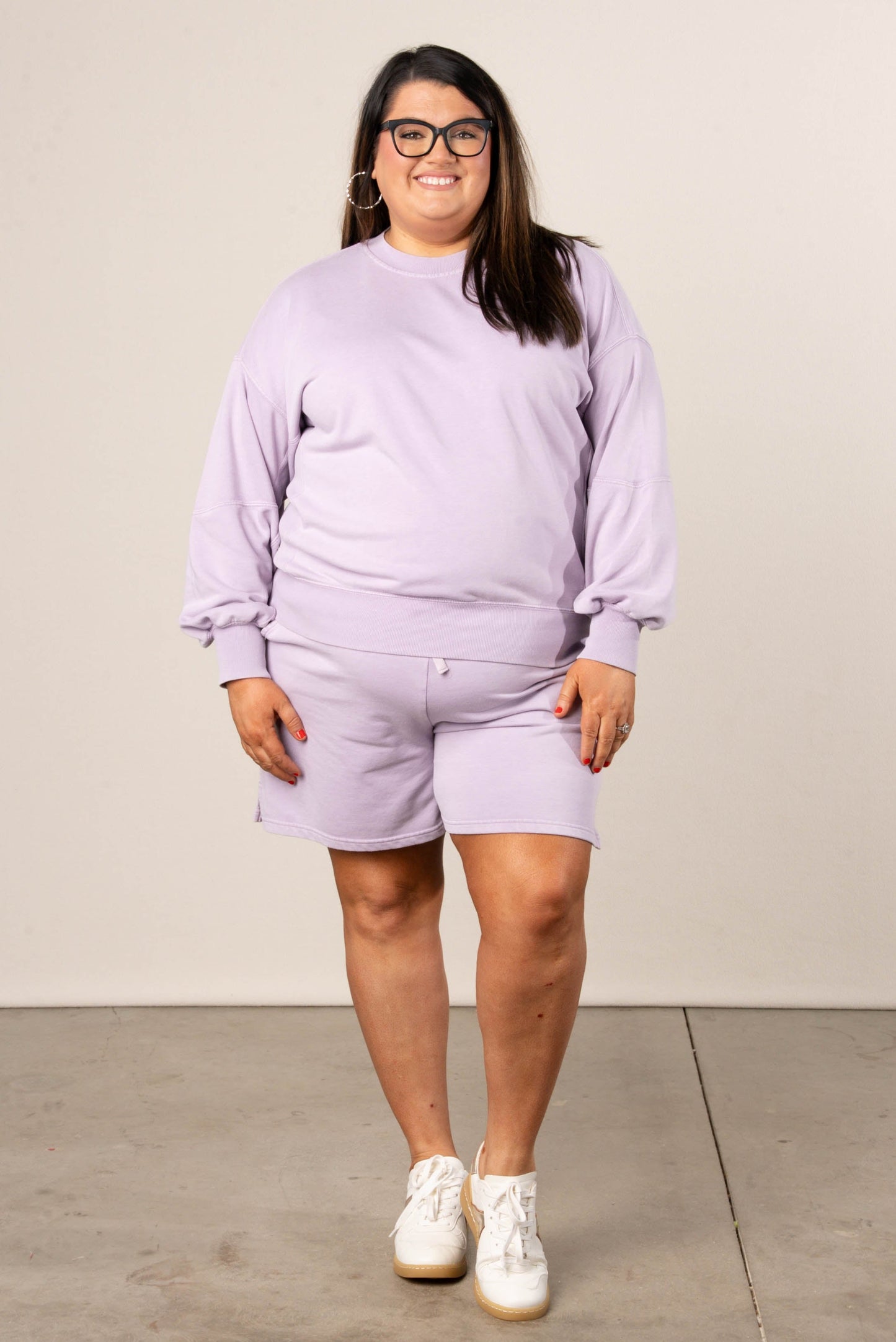 Washed French Terry Pullover + Shorts Set