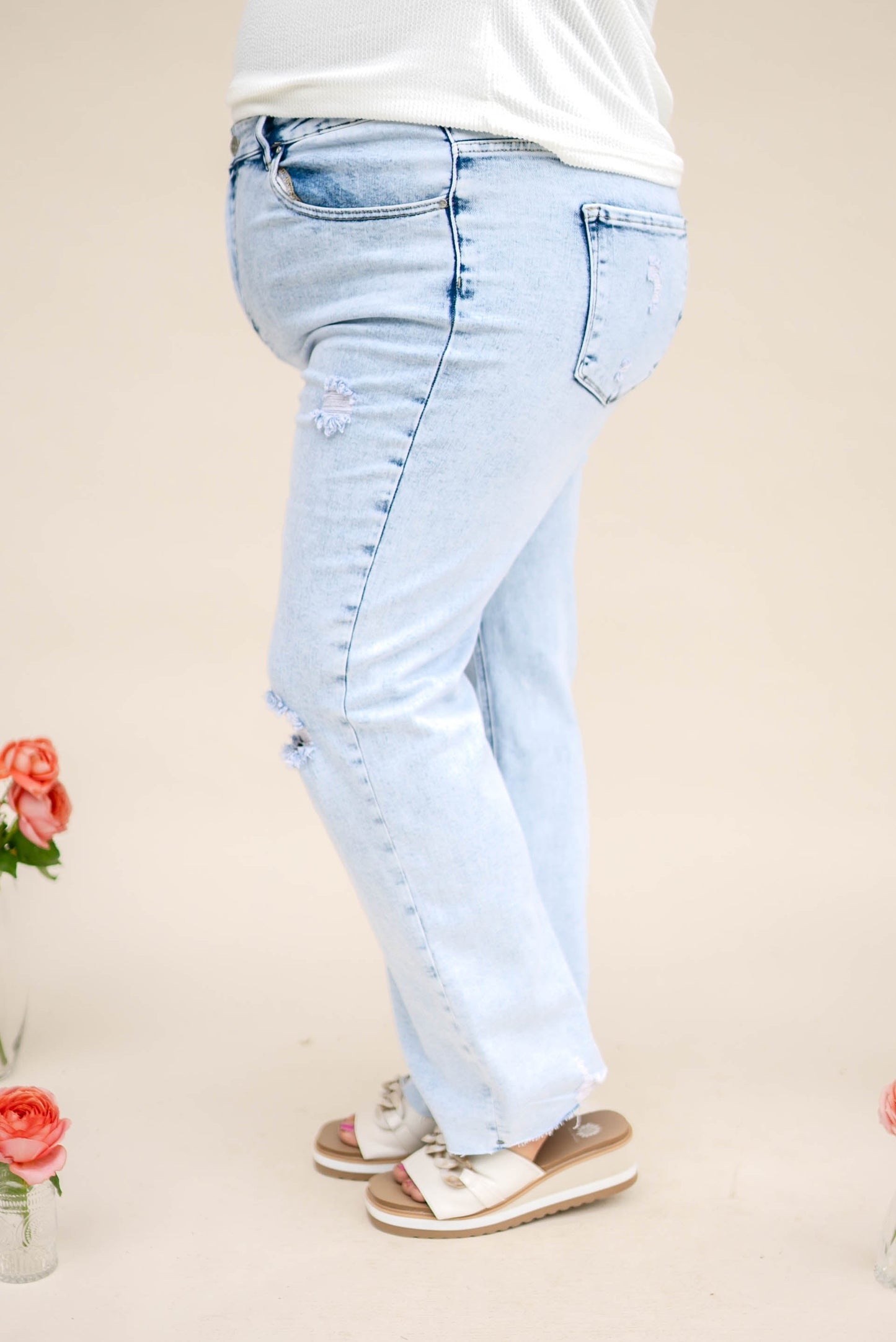 Risen Denim | Isla High Rise Crop Straight Leg Jeans