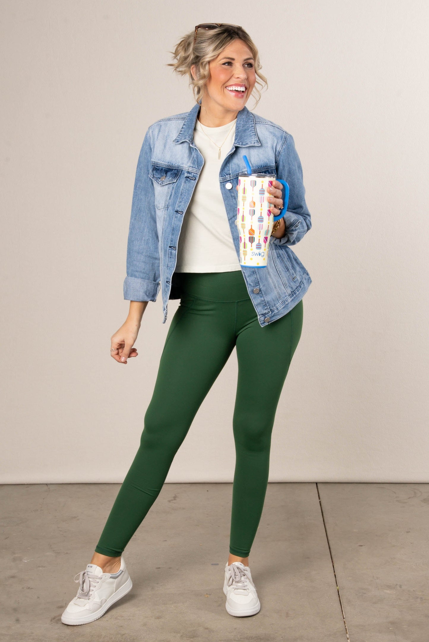 Tapered Waist Athleisure Ankle Leggings