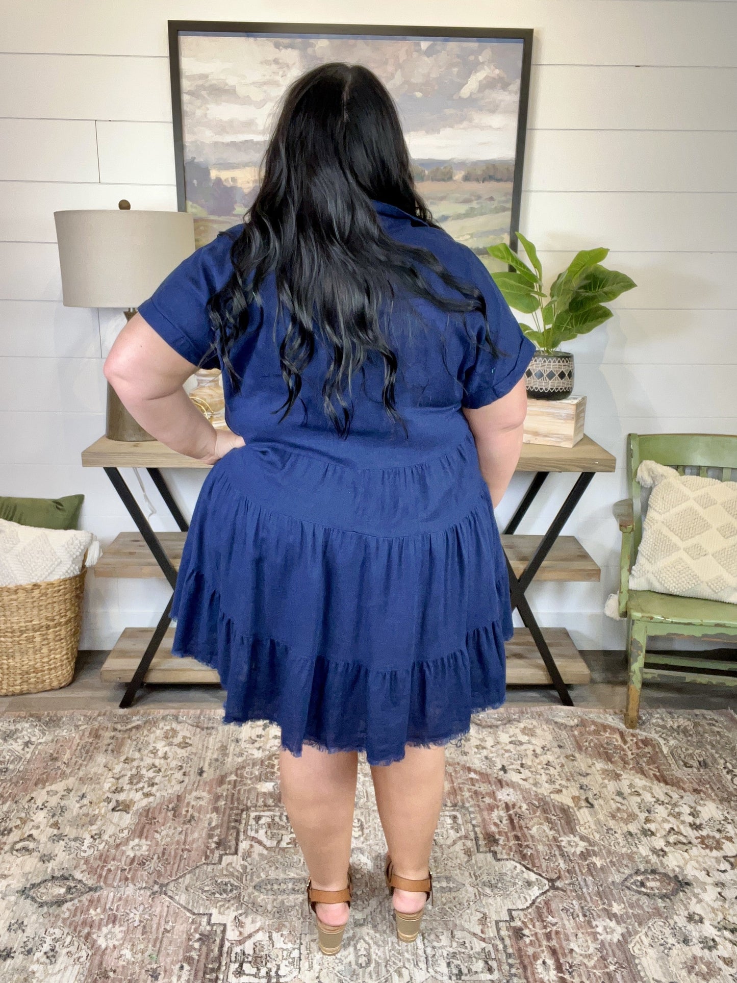 Linen Tiered Babydoll Dress