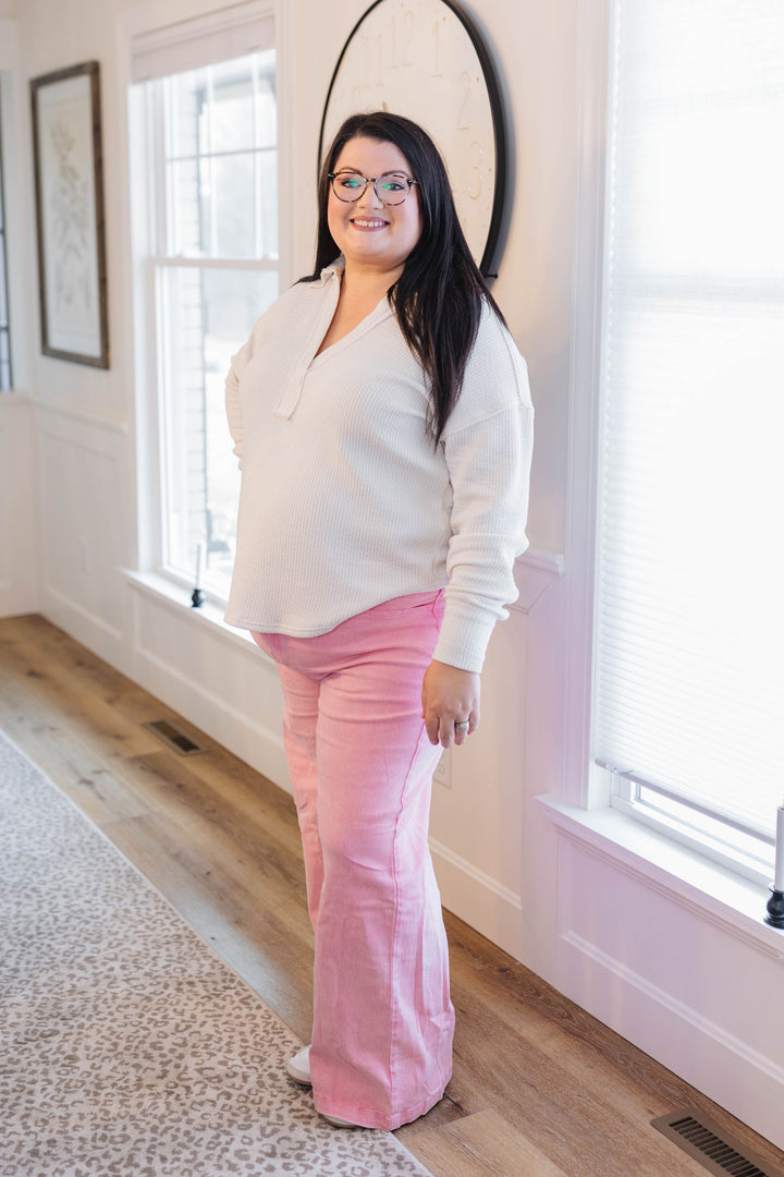 Acid Washed Twill Wide Leg Pants *Final Sale*