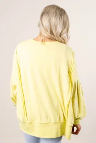 Pleated Sleeve Raw Seamed Sweatshirt *Final Sale*