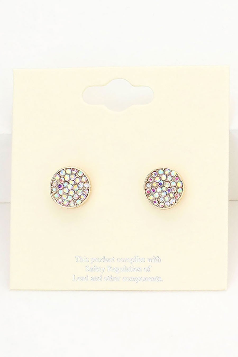 CZ Pave Disc Earrings