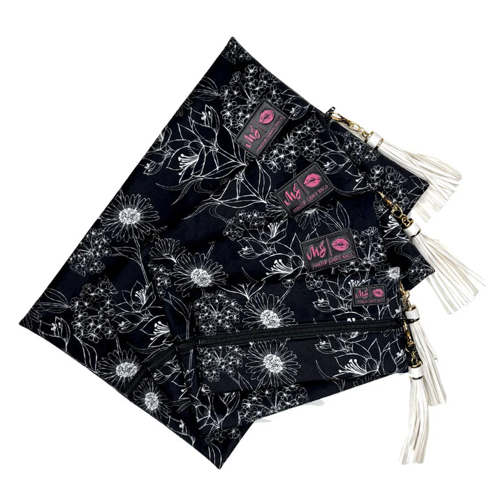 Makeup Junkie | Midnight Blossom Bags