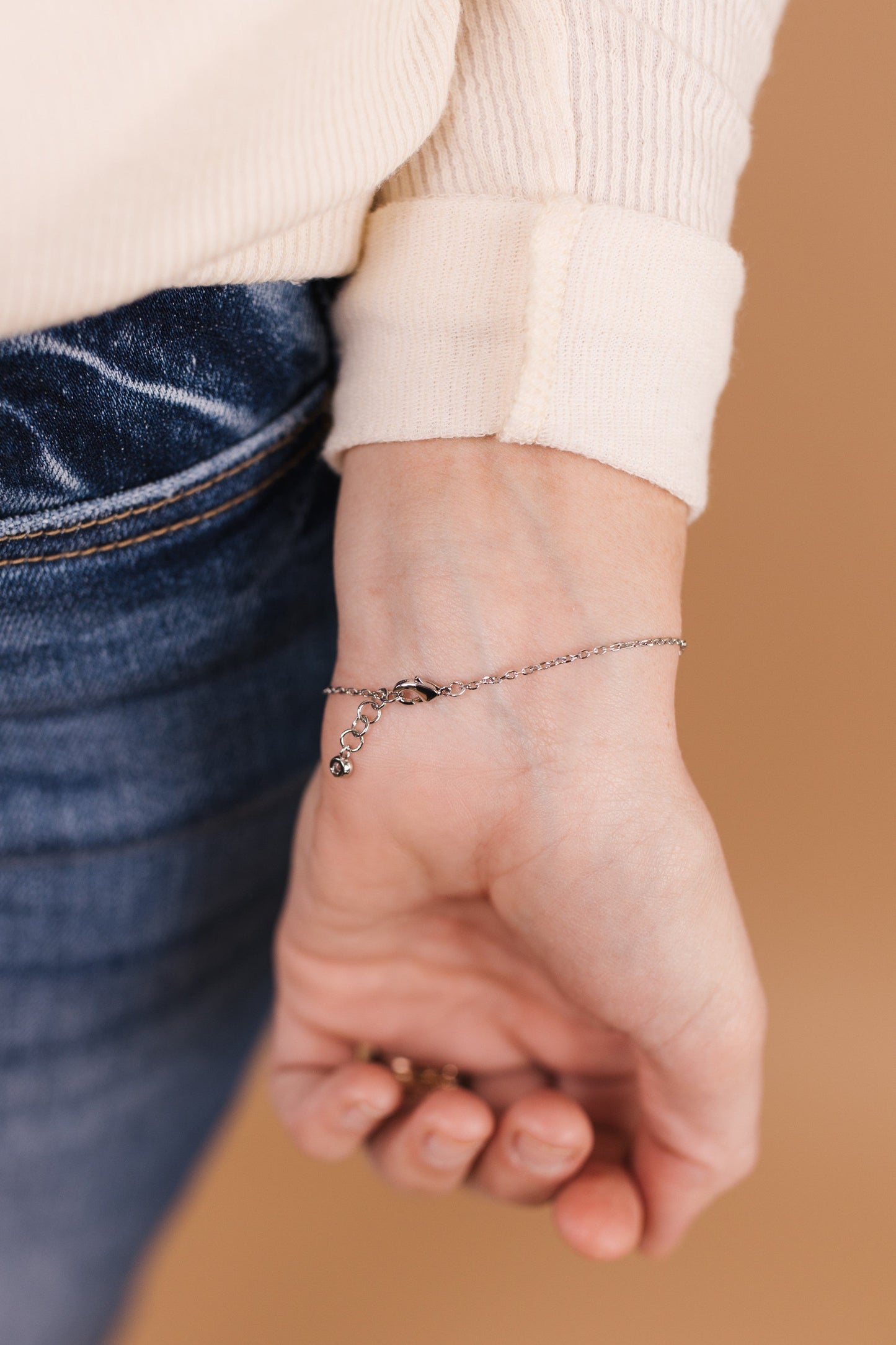 Round CZ Line Chain Bracelet