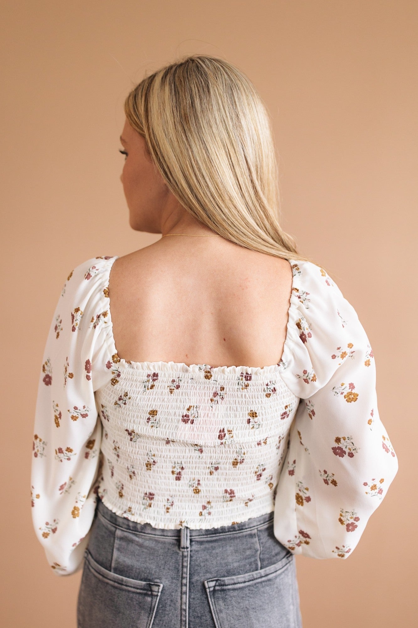 sku32387 | **Daily Deal** Floral Smocked Crop Top *Final Sale*