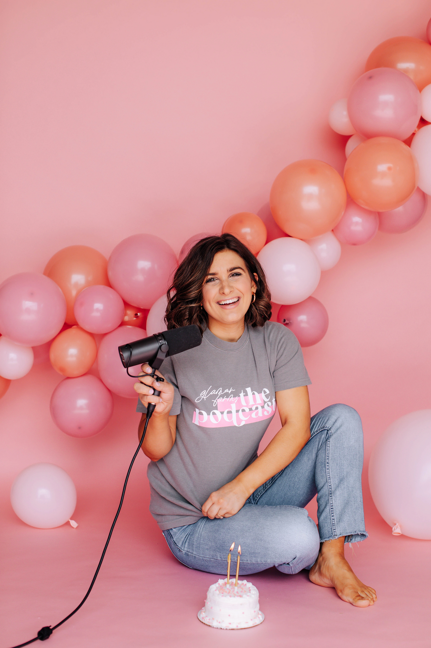 Glamour Farms The Podcast Graphic Tee in Gray *Final Sale*