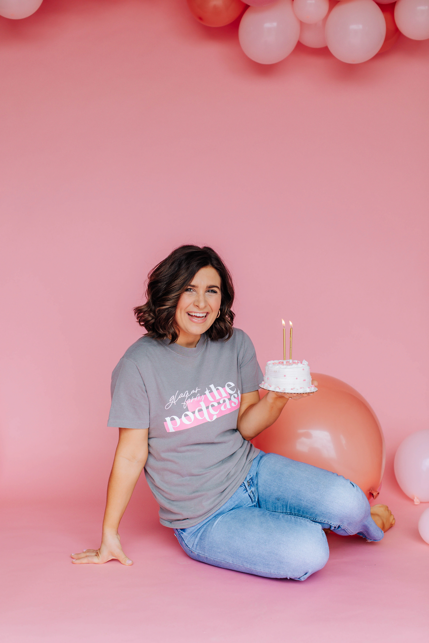 Glamour Farms The Podcast Graphic Tee in Gray *Final Sale*