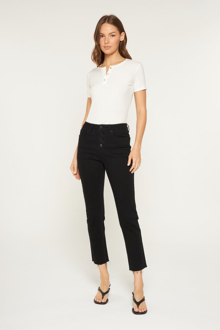 Mica Denim | Kora High Rise Cropped Tummy Tuck Easy Skinny Jeans