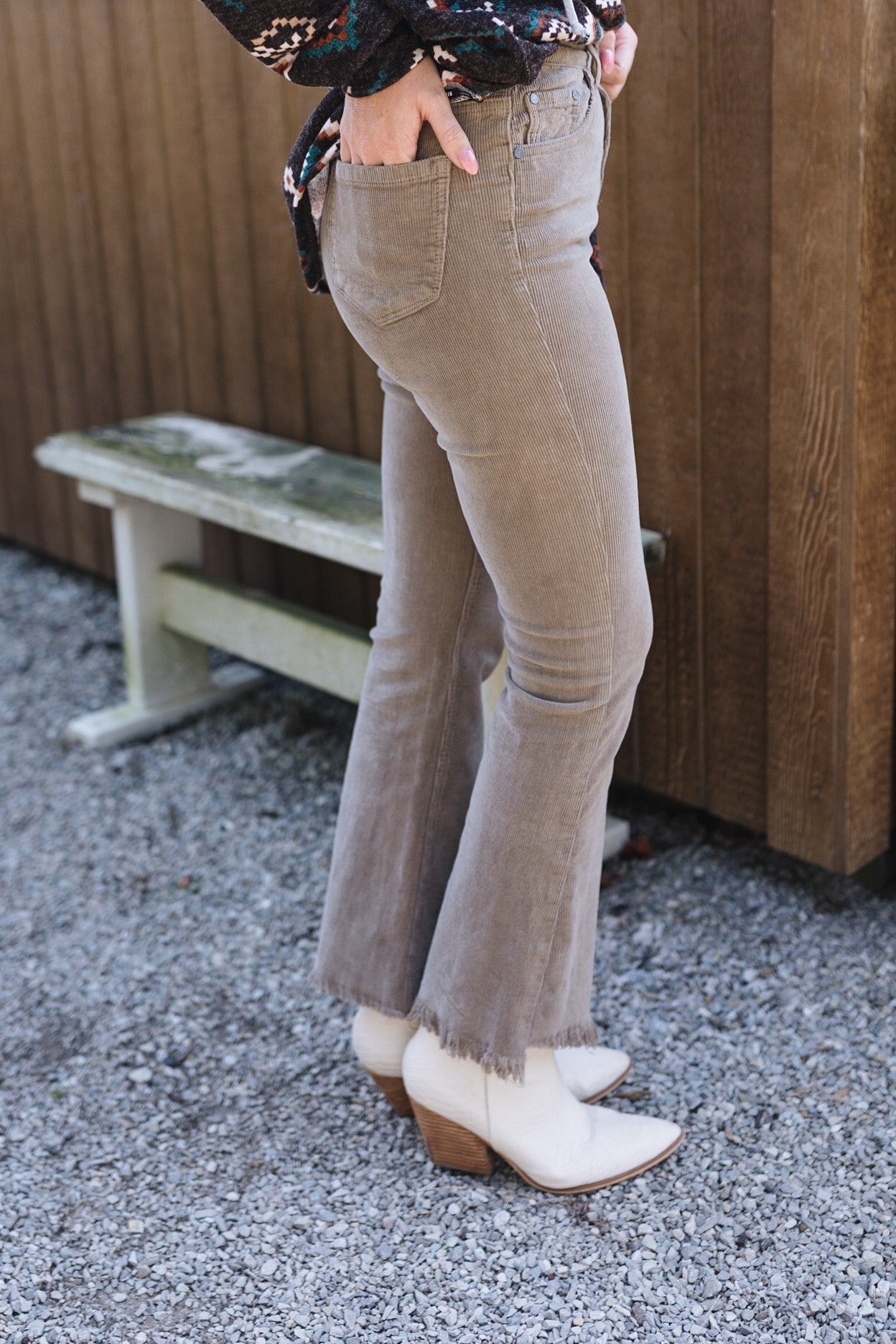 Corduroy Kick Flare Crop Pants *Final Sale*