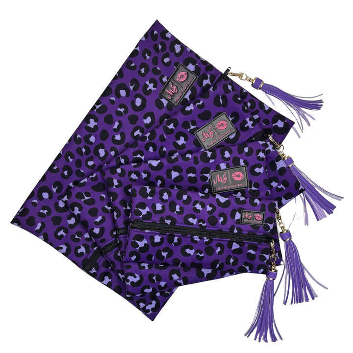 Makeup Junkie | Violet Leopard Bags