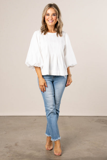 Poplin Pleated Waist Top