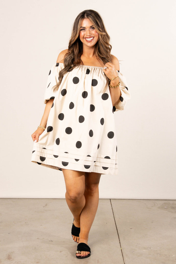 Polka Dot Off Shoulder Dress *Final Sale*
