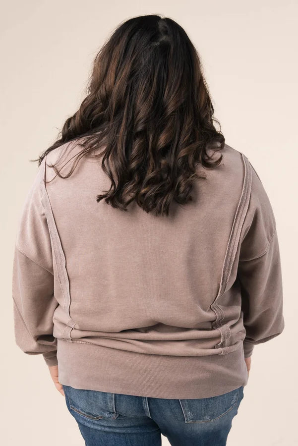 Mineral Washed Half Snap Pullover