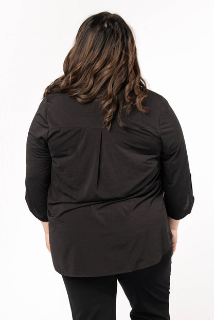Liz Solid Tab Sleeve Top
