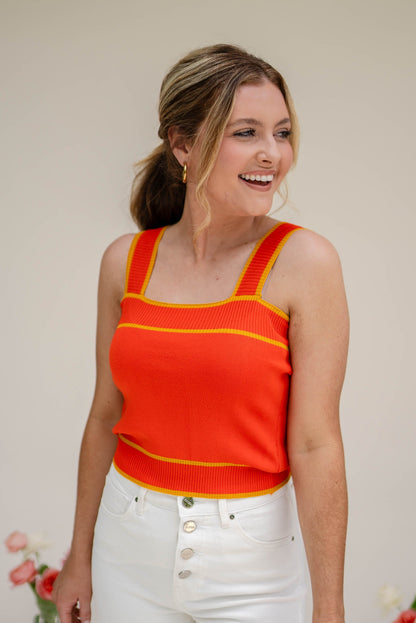 Contrast Trim Sweater Tank *Final Sale*