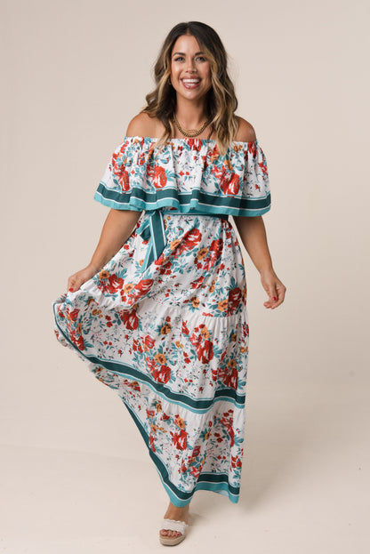 Floral Off Shoulder Maxi Dress
