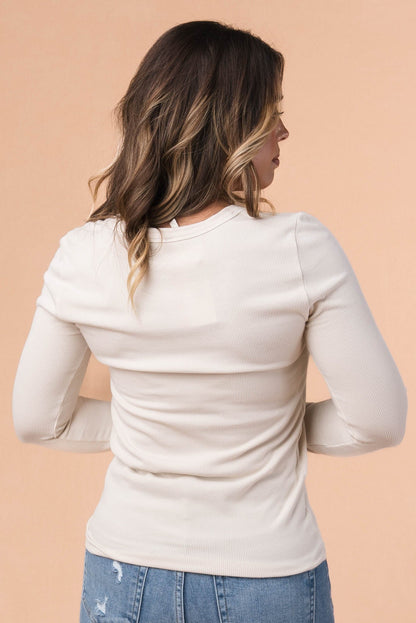 Fine Ribbed Scoop Neck Top