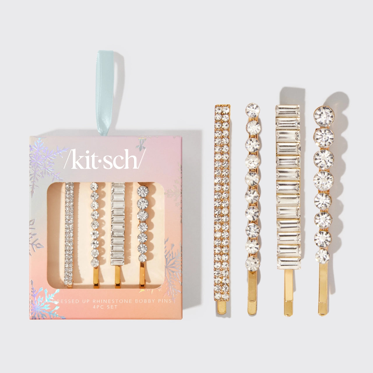 Kitsch | Holiday All Dressed Up Rhinestone Bobby Pin Set