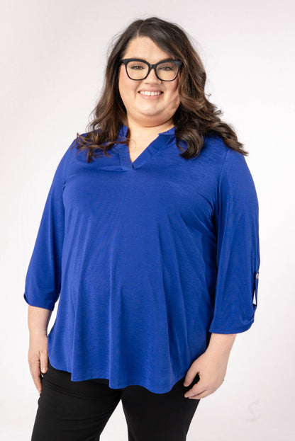 Liz Solid Tab Sleeve Top