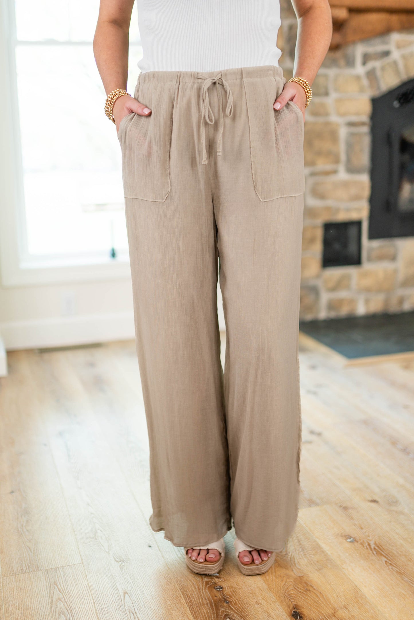 Crinkle Knit Wide Leg Pants *Final Sale*