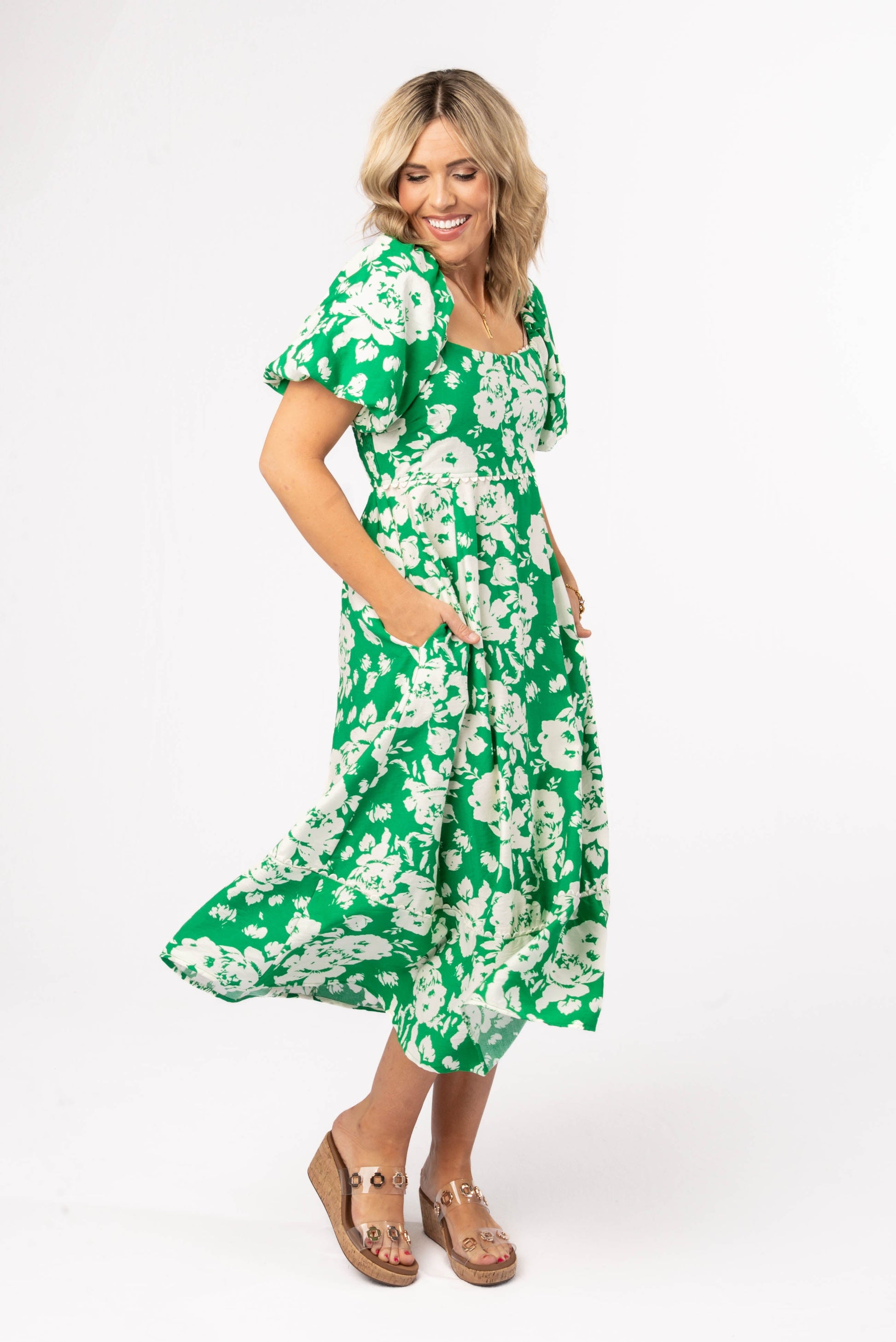 Floral Lace Trimmed Midi Dress Glamour Farms Boutique Floral Lace Trimmed Midi Dress Glamour Farms Boutique