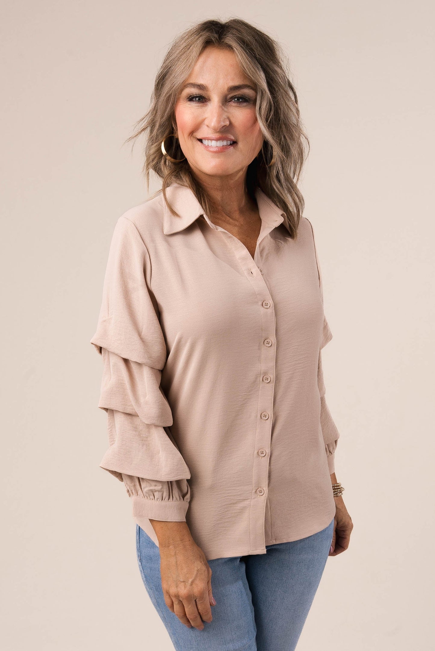 Tiered Sleeve Blouse