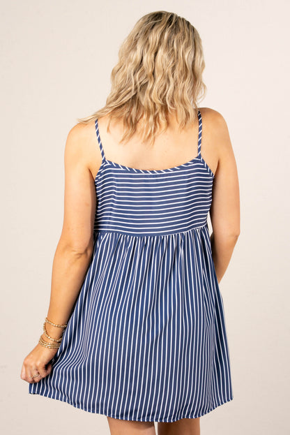 Striped Gathered Front Dress *Final Sale*