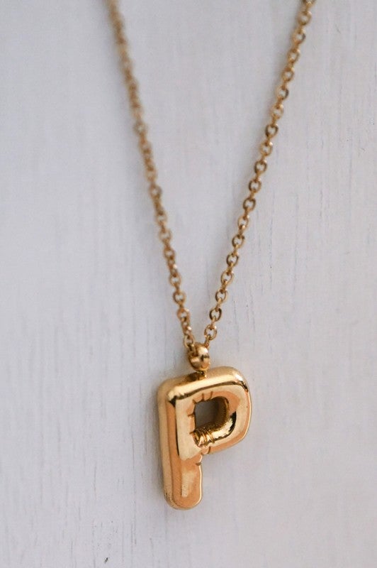 Balloon Initial Pendant Necklace