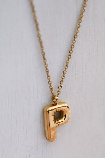Balloon Initial Pendant Necklace
