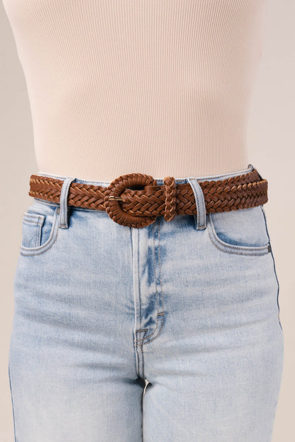 Braided Crescent Buckle Belt