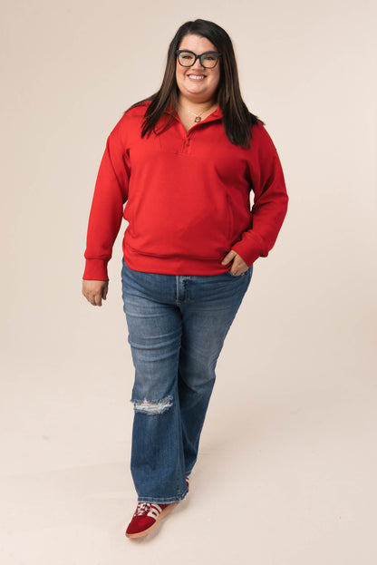 Half Zip Funnel Neck Pullover