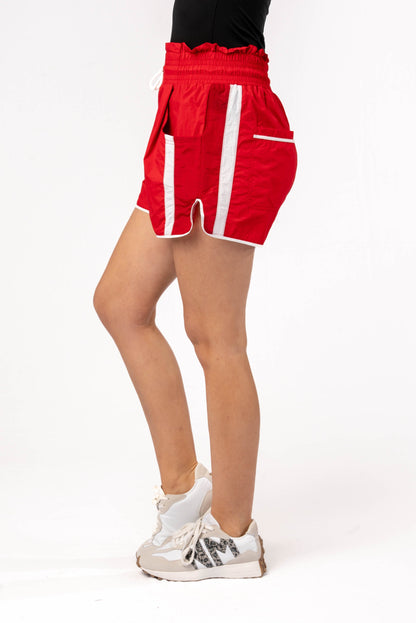 High Waist Windbreaker Shorts