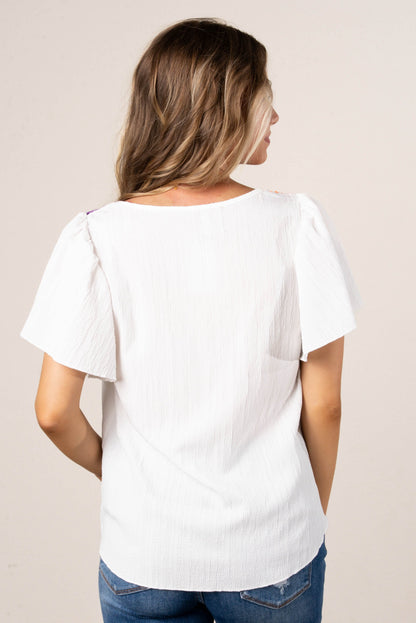 Georgia Mae Crocheted Square Neck Top