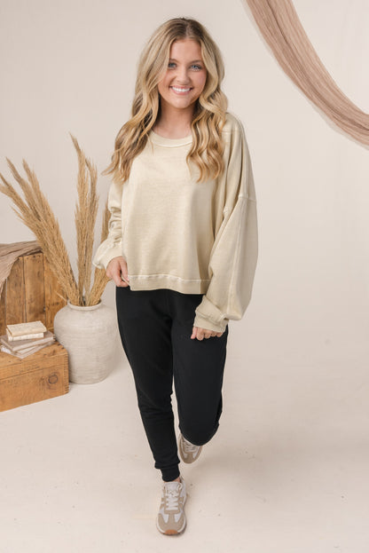 Washed Organic Cotton Crop Sweatshirt