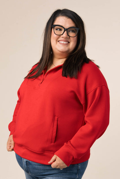 Half Zip Funnel Neck Pullover