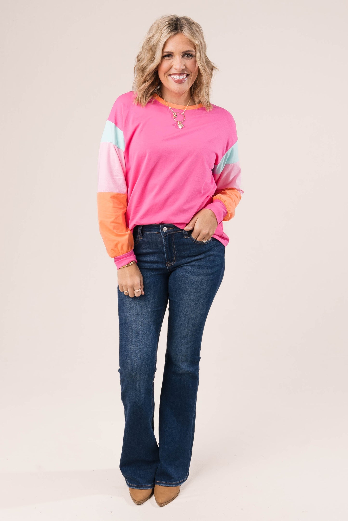 Rainbow Color Bock Top