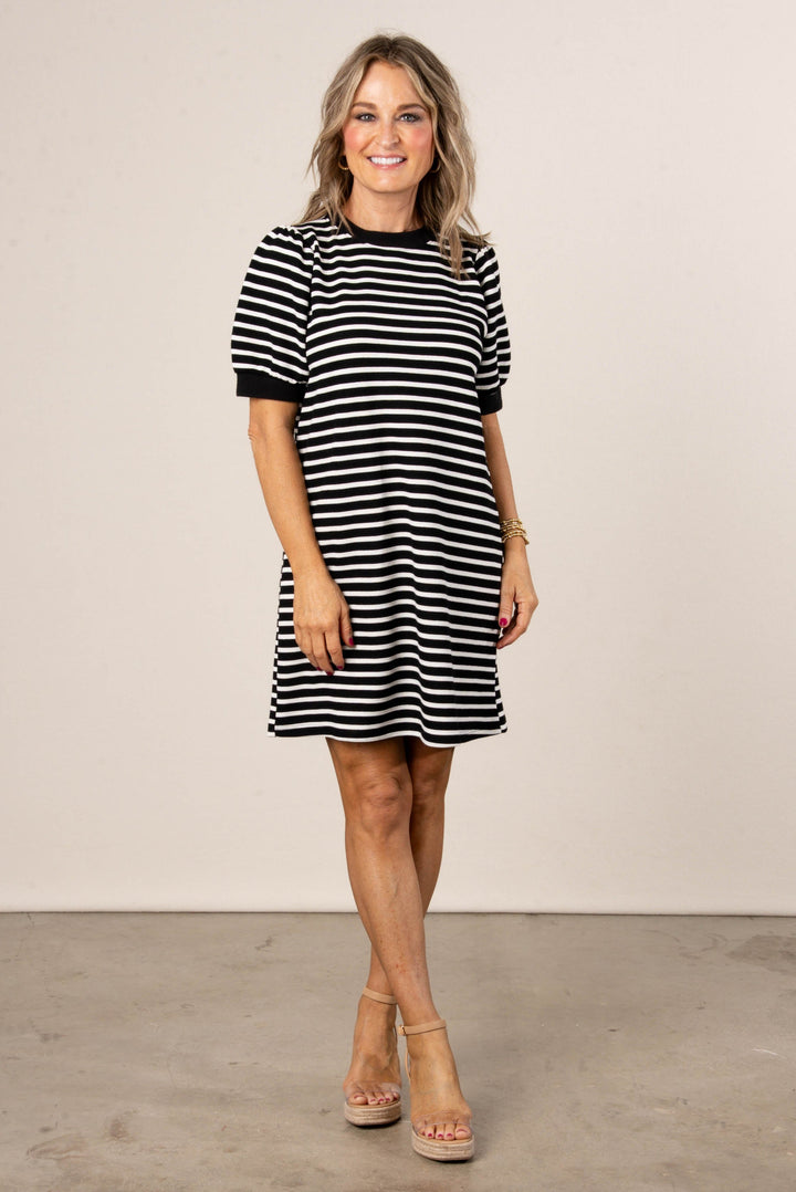 Textured Striped T-Shirt Dress *Final Sale*