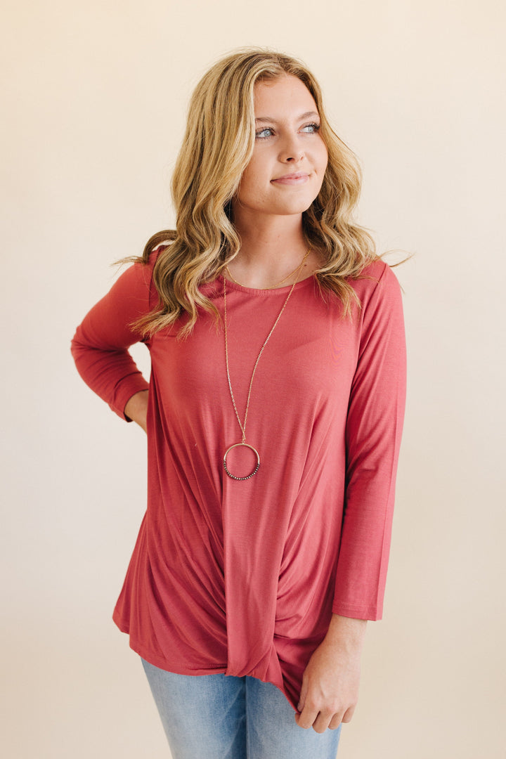 sku31710 | **Daily Deal** Draped Twist Front Top *Final Sale*
