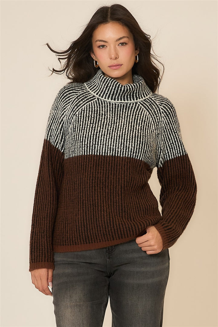 Rib Knit Cowl Neck Sweater PRE-ORDER