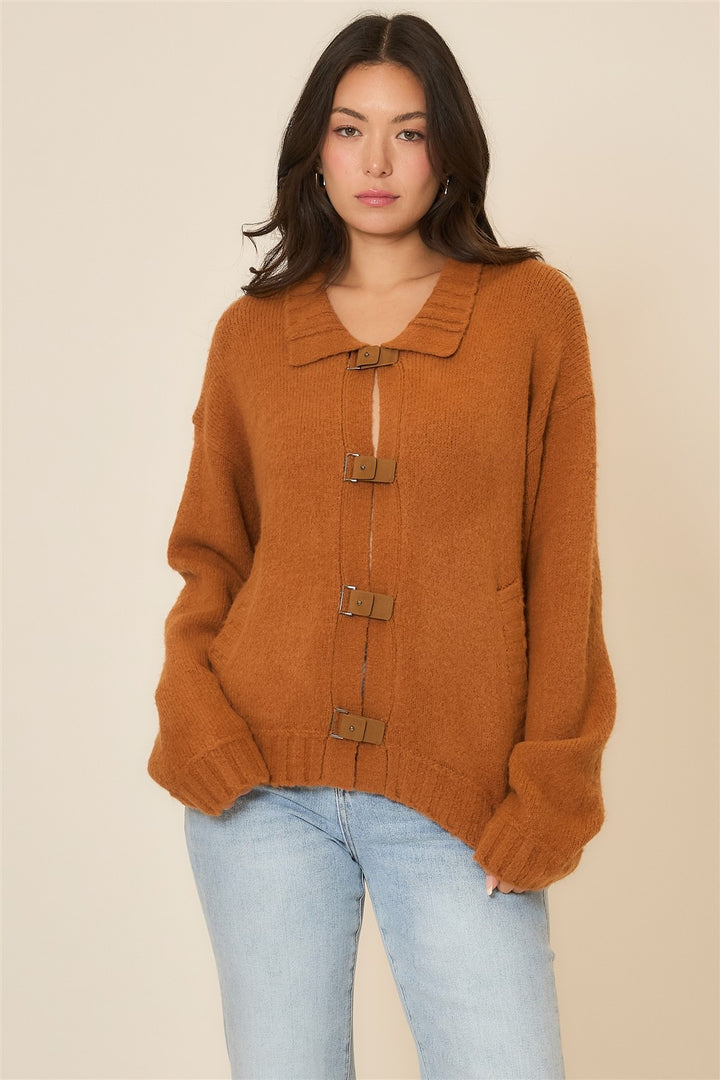 Buckle Front Sweater Cardigan PRE-ORDER