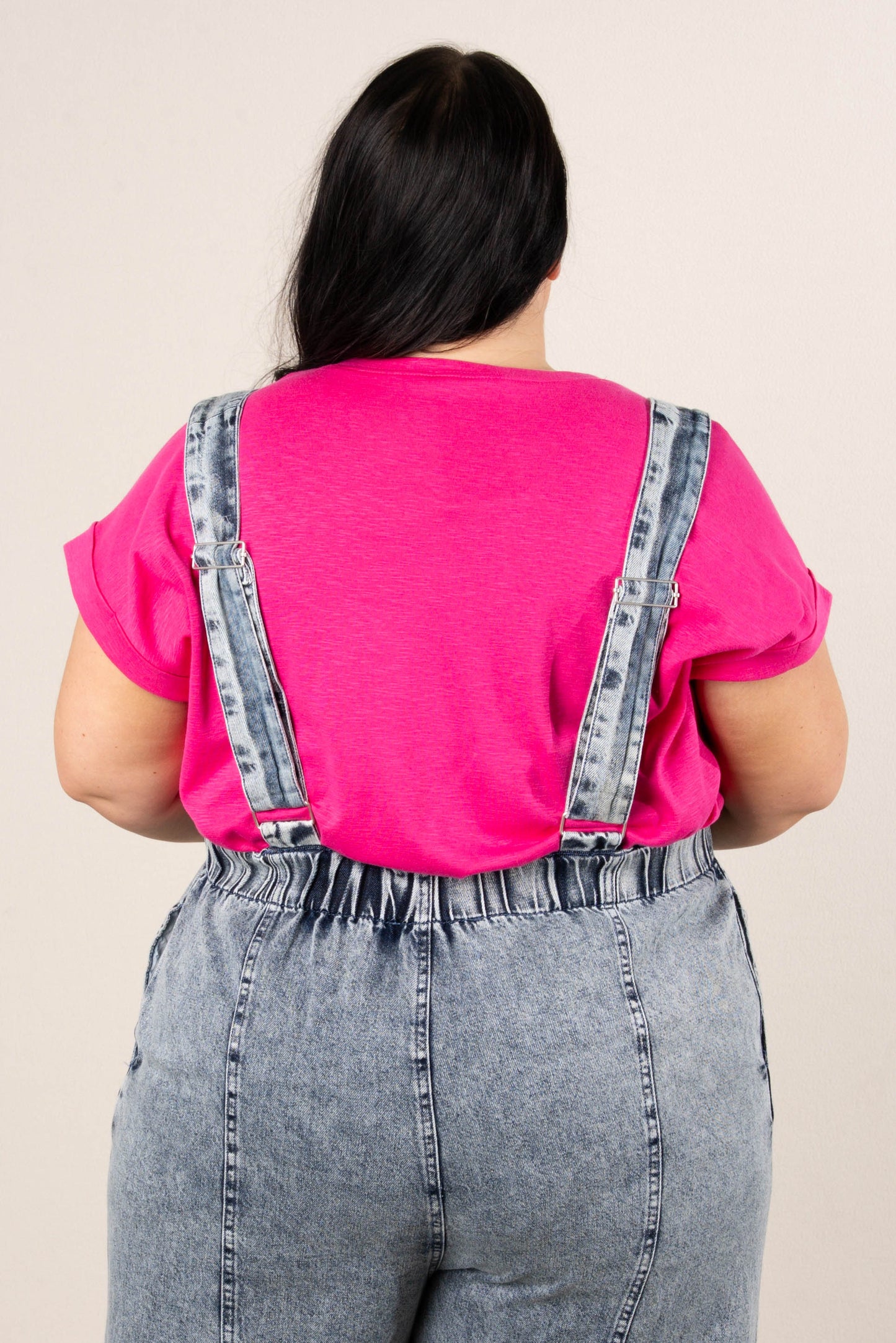 Washed Wide Leg Denim Overalls