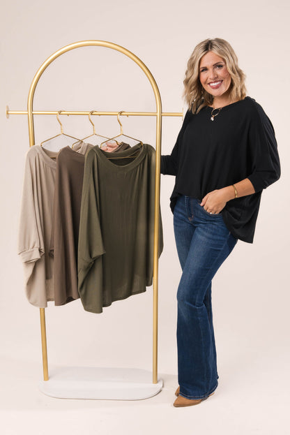 Hacci Knit Dolman Top