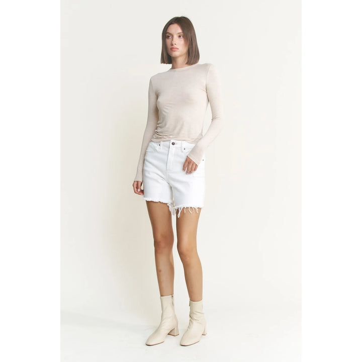 Mica High Rise Distressed Frayed Hem Shorts *Final Sale*