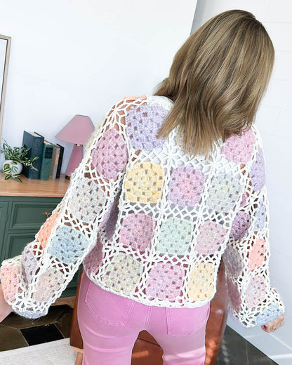 Dream Weaver Crocheted Patchwork Sweater