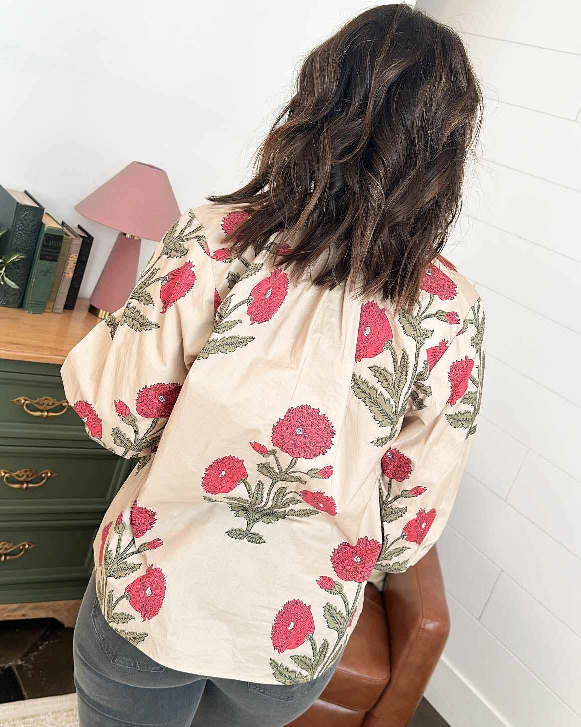 Bloom Story Floral Frill Neck Blouse