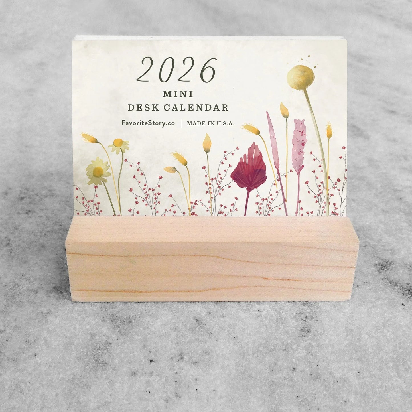 2026 Mini Desk Calendar with Stand